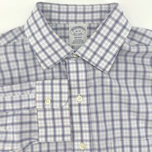Brooks Brothers‎ Regent Men's Plaid Non Iron Supima Cotton Dress Shirt 16 35